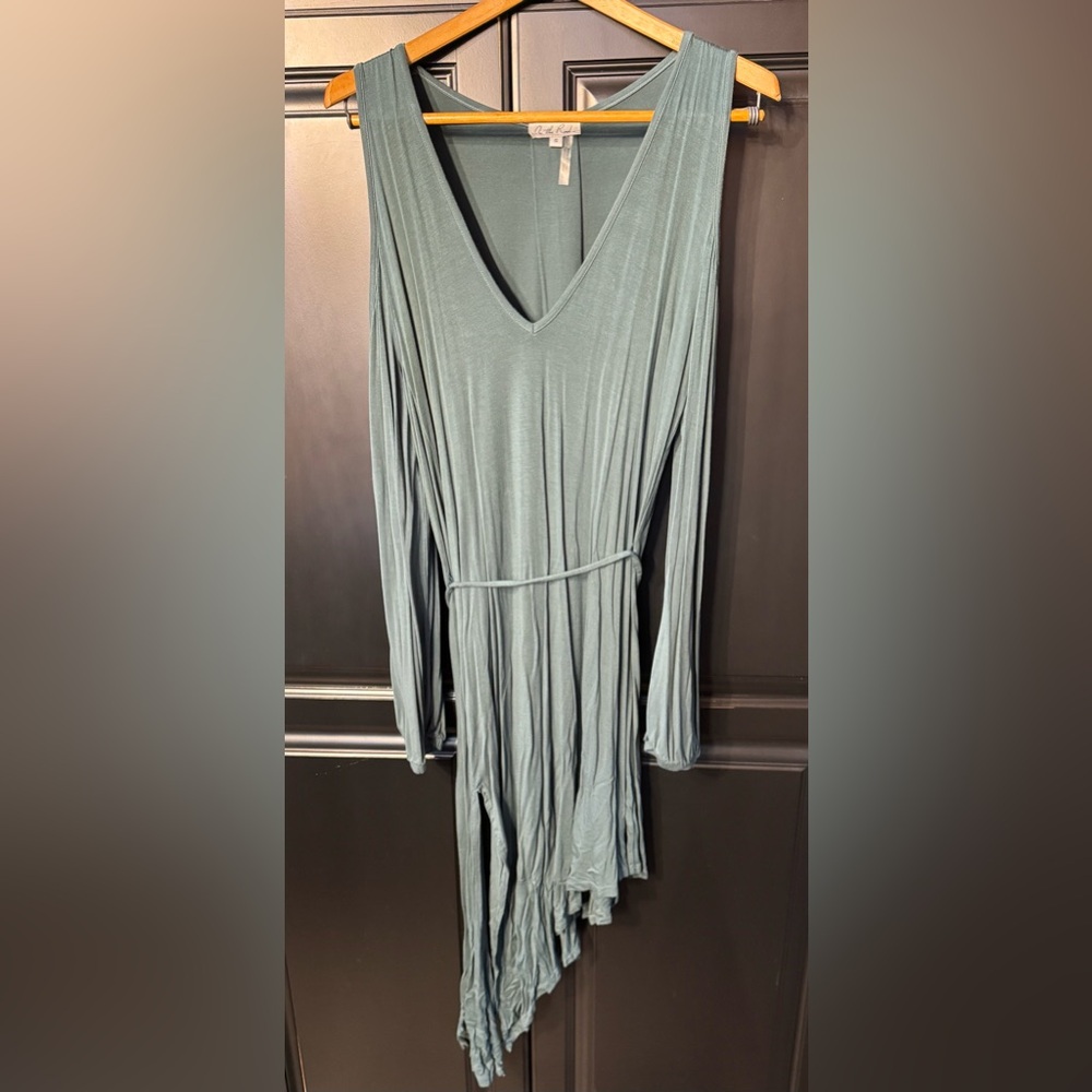 V-Neck Long Sleeve Dress in Sage Green